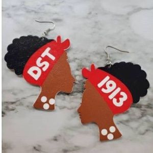 Inspired delta sigma theta wooden earrings